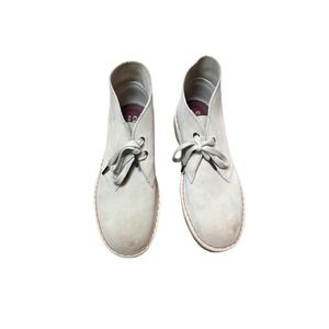 Clarks Original Women's Chunky Desert Boots Beige Suede Crepe Sole - Size 8.5